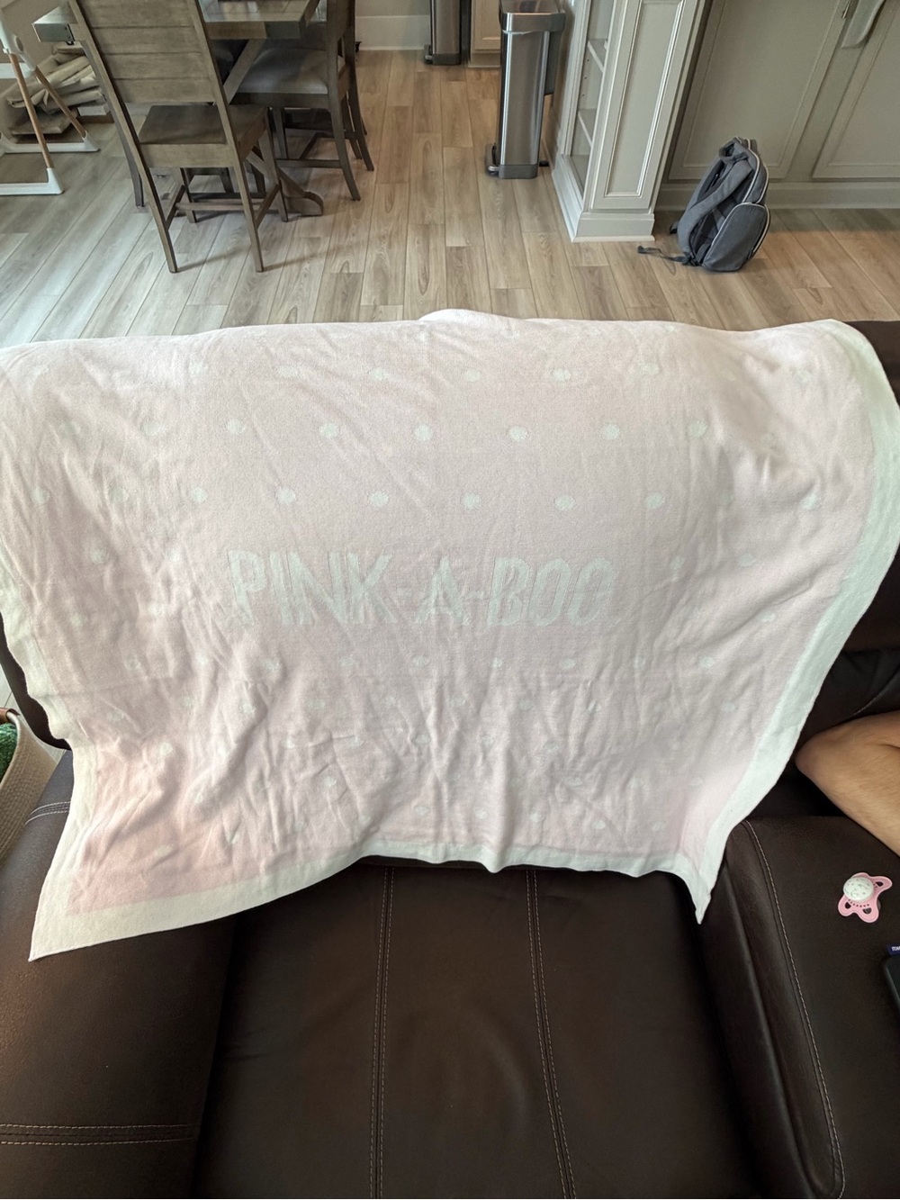 Kate Spade Pale Pink Dot 'PINK-A-BOO' Baby Blanket